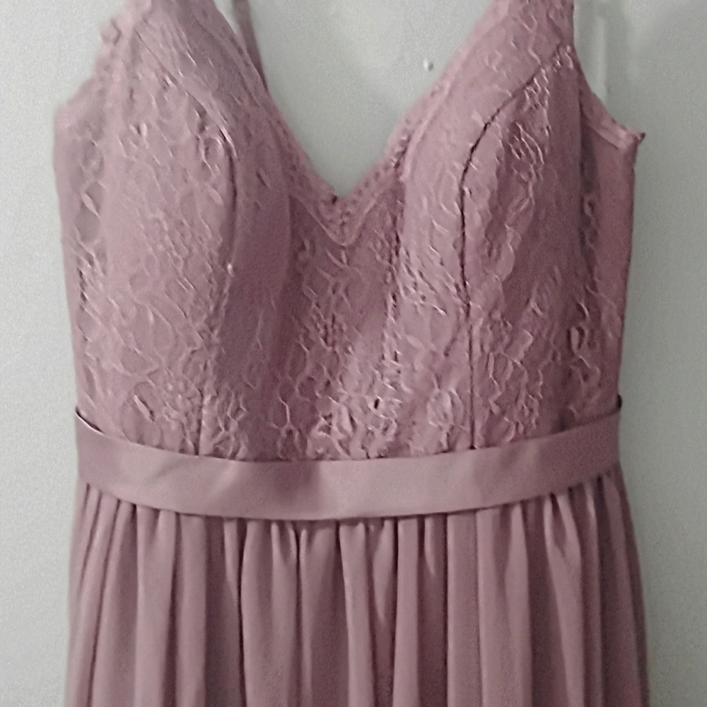 Azazie Dusty Rose Lace Prom Dress